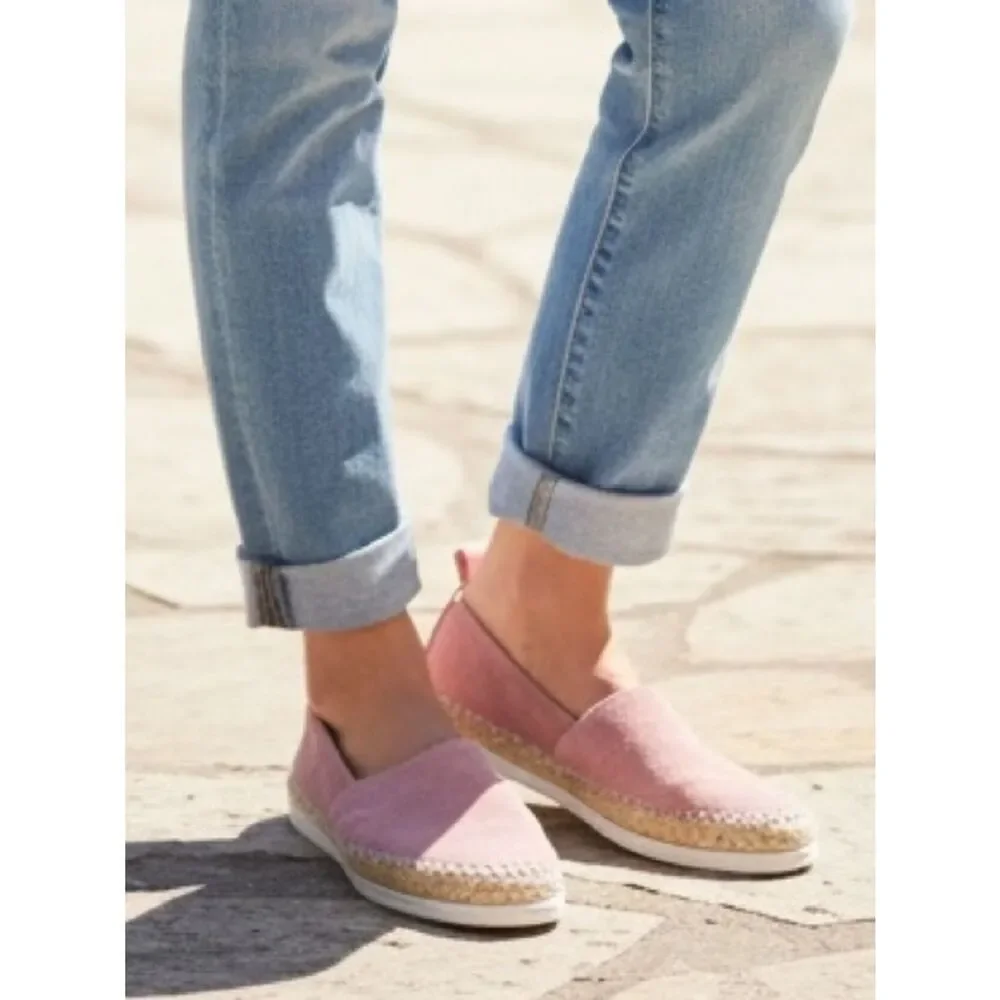 Cole Haan Pink Slip-On Suede Espadrille Flats
